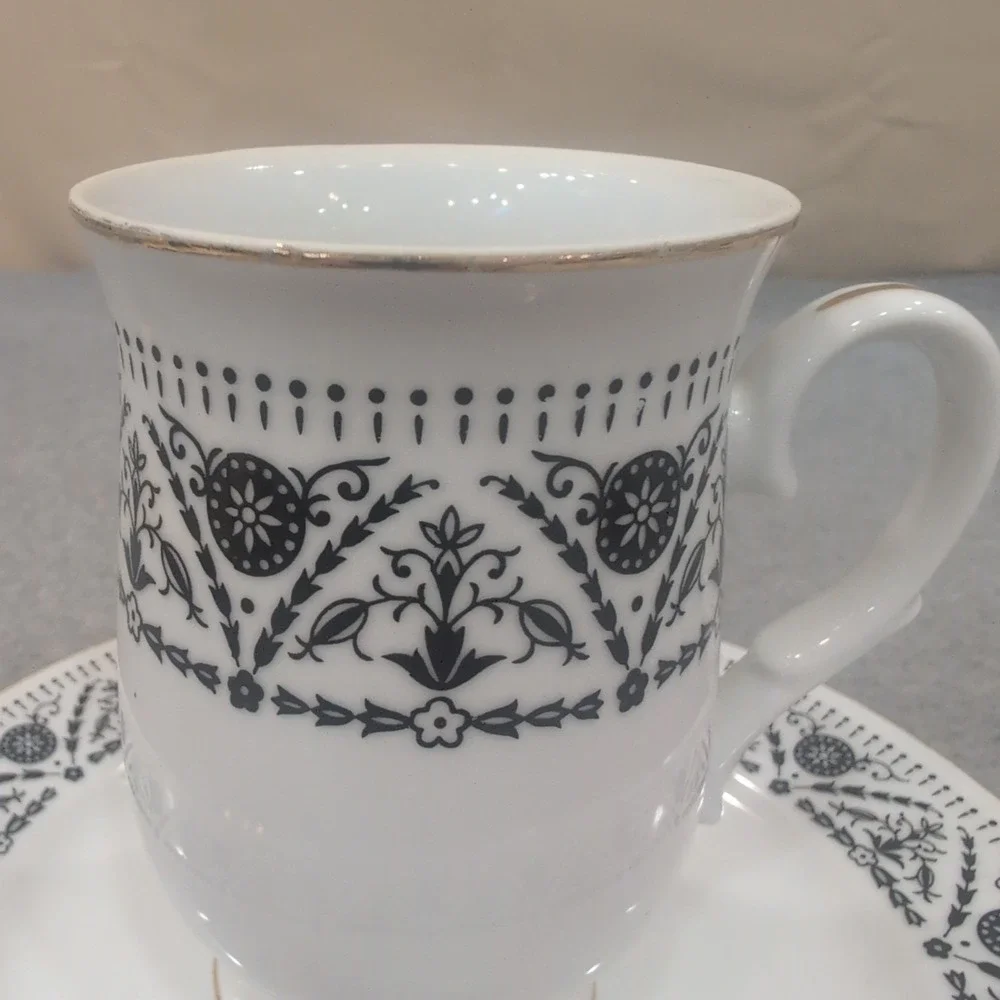 Sheffield Versailles Fine China Demitasse Cup and Saucer Set Japan 1970 JE 60 61 - Picture 2 of 7